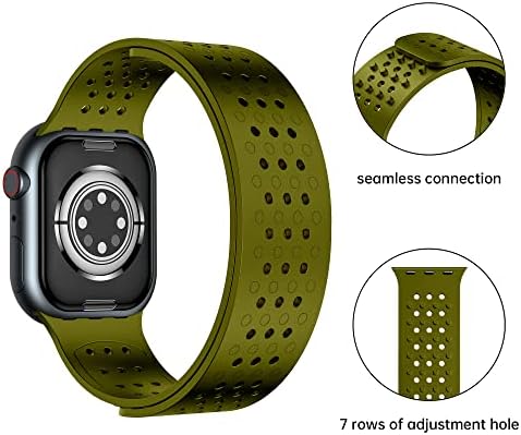 Almnvo Soft Silicone Band Compatível para bandas Apple Watch 42mm 44mm 45mm, mais recente pulseira esportiva para a série Iwatch