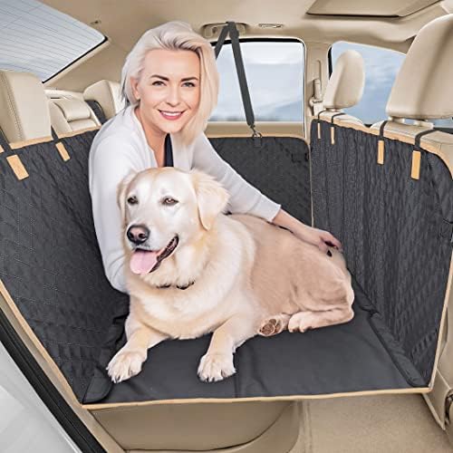 LEKESPRING Back Seat Extender para cães, cobertura de assento de cachorro para assento traseiro cobertura maior de assento de carro com fundo forte, rede de cães para viagens de caminhão SUV de carro, preto