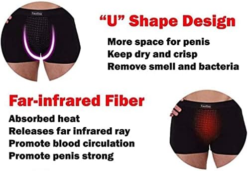 Xsion Men's Underwear Terapia magnética Função Boxer Briefs de saúde Cuidados U-Convex Panties Energetic Underpants 3-Packs