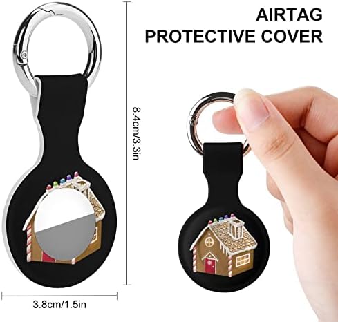 Caixa de silicone impressa na casa de gengibre para airtags com o chaveiro de proteção contra tags de tag de tag de tag de tag de tag rastreador acessórios