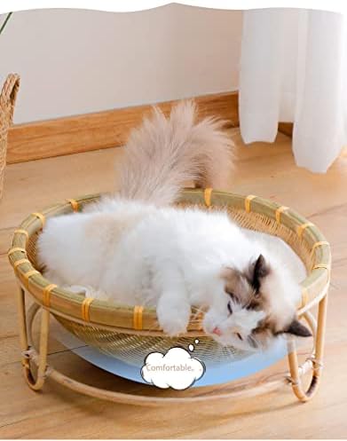 Cat House Pet Ten Rattan Cat Litter verão lixo fresco removível e lavável Cama de gato de verão Four Seasons Universal Cat Bowl