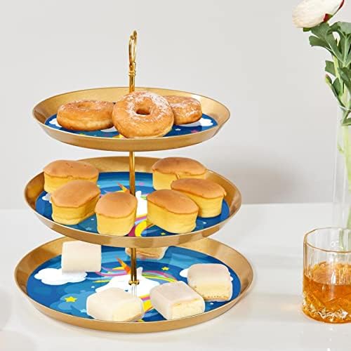 Lyetny 3 Sobessert Stand Stand Gold Cupcake Pastry Stand para Tea Party, Casamento e Aniversário