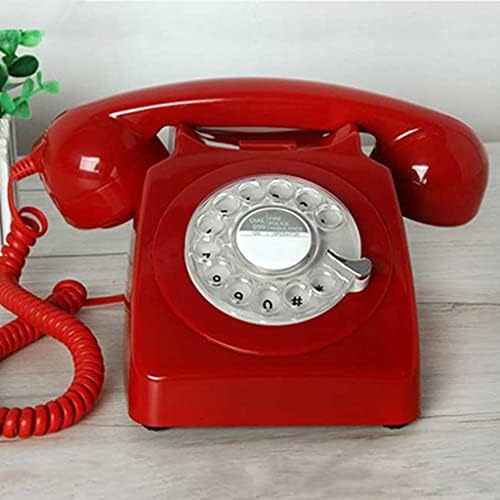 Geltdn Europe Style Revolve Dial Vintage Linear Linha Telefone Plástico Home Office Retro Wire Linear Linha Fixo Telefone