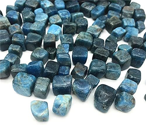 Zym116 50g 8-12mm cubo natural azul apatita polida pedras polidas de cristal cedido de gemas de gemas decoração de pedras naturais e