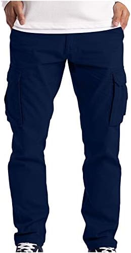 Calças de carga para homens clássicos de carga direta de cargo Casual Comfort Utility Work Pants com 6 bolsos
