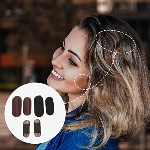 Kallory 6pcs Volume Base Base Inserções Bump It Up Hair Pads Bump Up Combs Clips Acessórios de cabelo para mulheres penteados DIY