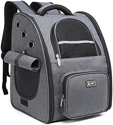 Comeone Deluxe Backpack da transportadora de animais de estimação para pequenos gatos e cães, filhotes de design ventilado, entrada em dois lados, segurança e suporte de volta para viagens para viagens, caminhadas, ao ar livre