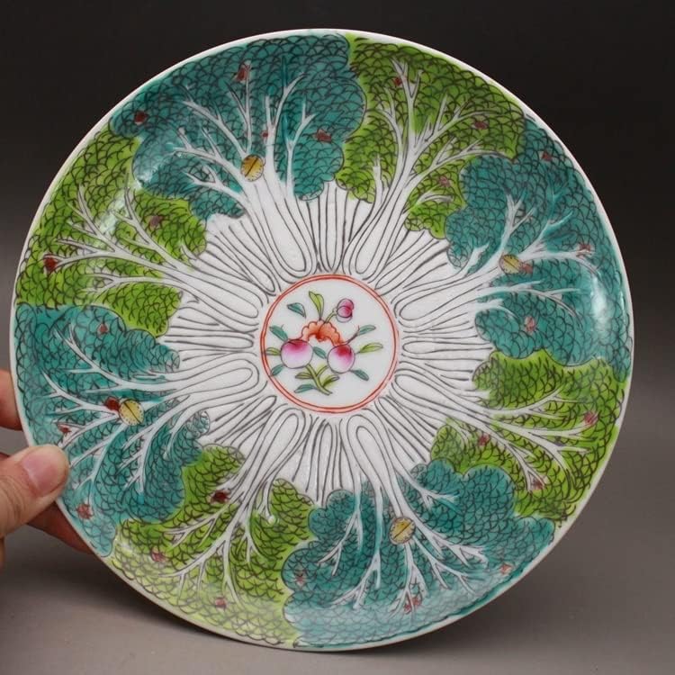 Geltdn estilo chinês pintado à mão Cerâmica de padrões de placa de couve antigo ornamentos antigos