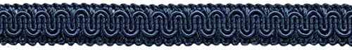 Pacote de valor de 12 jardas / 5/8 polegadas marinho escuro azul decorativo gimp trança / acabamento básico / estilo 0058sg