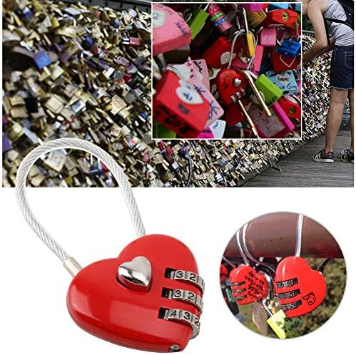Bloqueio de código, formato do coração de 3 dígitos Código de combinação de bagagem Bloqueio Segurança Segurança Casal