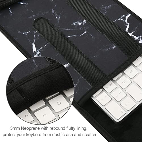 Bolsa de capa de manga do teclado CaszLution para teclados de tamanho médio e de jogos pequenos - capa de teclado de neoprene de altura ajustável com bolso de armazenamento de mouse