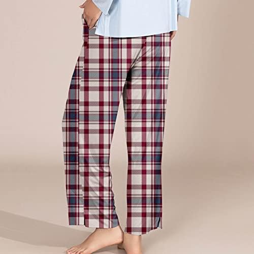 Pijama casual de pijamas da feminina Pantet Plus Tamanho da perna reta Pontas de ioga confortáveis ​​trepadeiras de cores