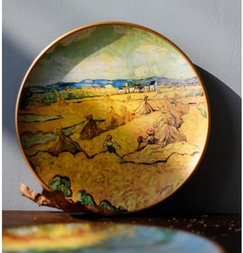 25,5 cm de pintura a óleo Placa decorativa pingente de cerâmica pendurada prato viva placa criativa vintage