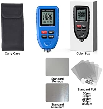 Mão de espessura de azul TC100 para instrumentos de medição de carro Fe/NFE Testador de tinta de carro 0-1300μm de espessura da pintura para carros
