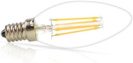 Mengjay® 1 PCS lâmpadas de candelabra LED, lâmpadas de velas brancas quentes de 4w 2700k, lâmpadas de lustres de lustre de