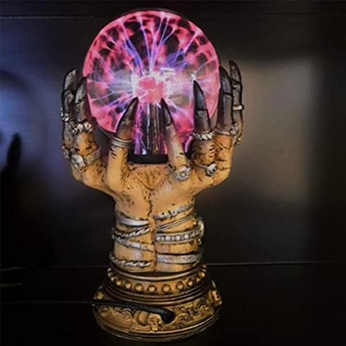Bola de cristal brilhante de Halloween, bola de cristal Celestial Deluxe na mão da bruxa, plasma de vidro de plasma