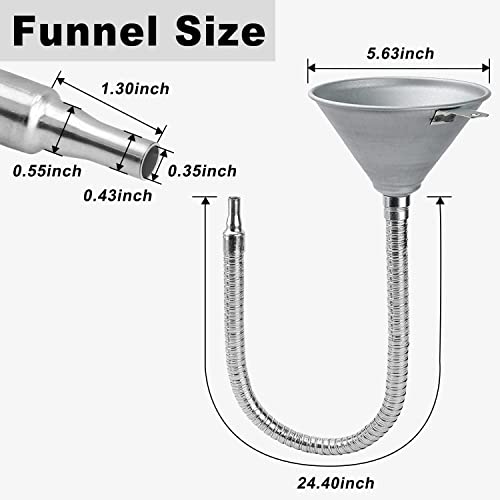 Funil da estrada Funil Automotivo Aço Bendável Universal Funil Com filtro e Funil de óleo de pescoço longo flexível