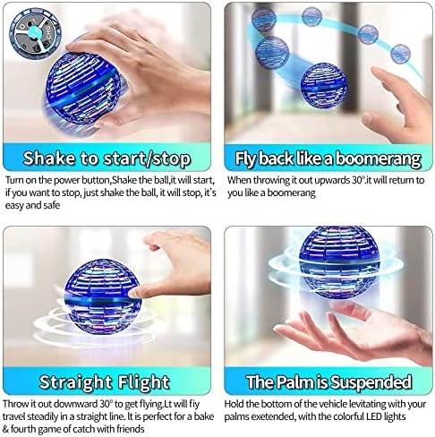 Brinquedos de bola voadora de Alknot, Bola de Orb Flying Orb, 360 ° Girando brinquedos fidgetes frios, Mini Drone Flyorb Toy com