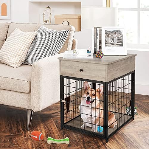 Idealhouse Furniture Dog Crates, Tabela final de canil para cães de madeira, uso interno da casa de cachorro, à prova