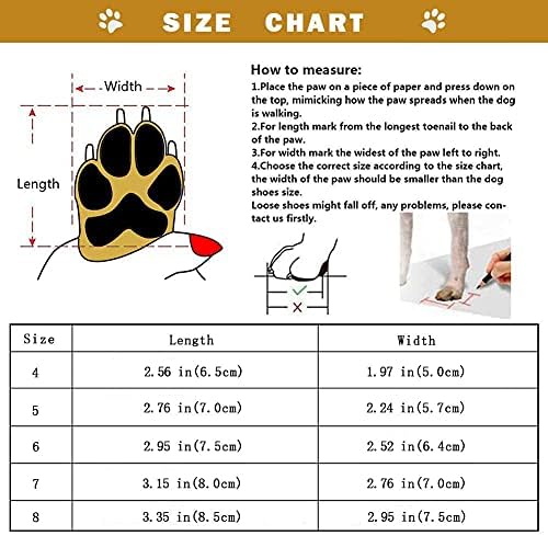 Botas de cachorro Wurawus sapatos impermeáveis ​​para cães médios e grandes, sapatos de cachorro 4pcs com tiras refletivas ajustáveis