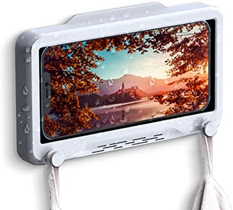 LilyBeauty Softer Phone Titular de parede impermeável montado, suporte 360 ​​° ROTAÇÃO Anti nevoeiro Tela de toque para a