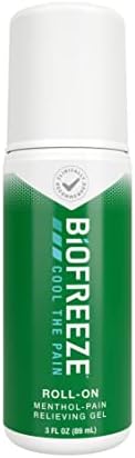 Biofreeze Roll-On Gel de alívio da dor 3 fl oz, analgésico tópico verde para músculos e articulações de artrite, dor nas