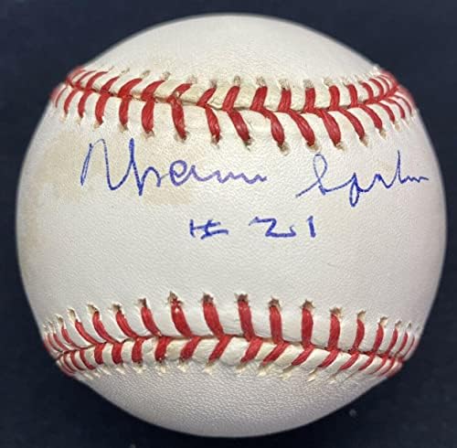 Warren Spahn 21 JSA de beisebol assinado - beisebol autografado