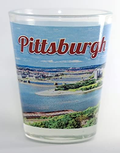 Pittsburgh Pennsylvania Day Skyline Photo Shot Glass
