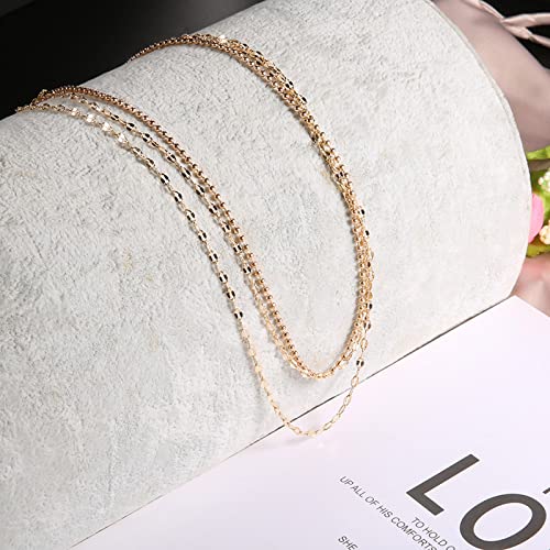 Yrolrorh Boho Multillayer Colar Satellite Chain Satélite Gold Chainista Minimalista Charmed Colar Jewelry Gift para