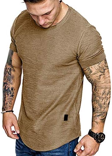 Moda Mens camiseta muscle gym treino de camisa atlética camiseta de algodão camiseta