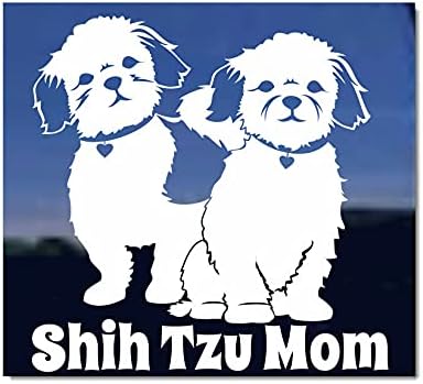 Shih tzu mãe | Dog Auto Vinil Par de Decalque da janela Shih Tzus