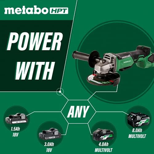 Metabo HPT 18V Multivolt ™ Greante de ângulo sem fio | 4-1/2 polegadas | Somente ferramenta - sem bateria | Interruptor