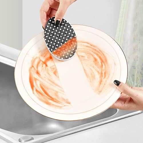 3pcs esfrega esponjas de bolinhas pretas esponja de prato pop-up para limpeza de cozinha banheiro doméstico não arranhor