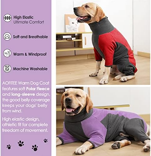 Pijamas de cachorro Aofitee, suéter quente de cães, casaco de cachorro de corpo inteiro para cães grandes, pullover confortável