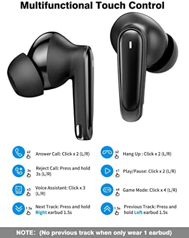 Fones de ouvido sem fio de titacuto nfc cancelamento de ruído Bluetooth fone de ouvido Bluetooth para iPhone 13 14 Pro máximo