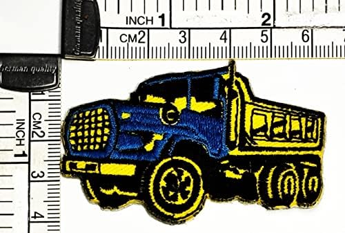 Kleenplus Haul Dump Truck Cartoon Kids Iron on Patches Amarelo e azul caminhão moda moda estilo bordado Motif Aplique Decoration