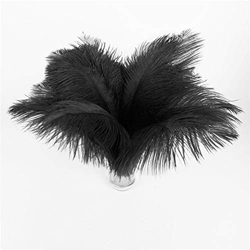 Zamihalaa - Hard Rod 10pcs/lote de avestruz preto natural para artesanato 15-75cm Fantas de carnaval Decoração de acessórios