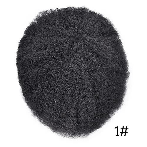 Toupee Afro para homens negros enlameando cabelos humanos, gabinetes afro -americanos Sistema de substituição Sistema de substituição Poly Poly Fino Pu injeção de cabelo 8x10 polegadas unidade