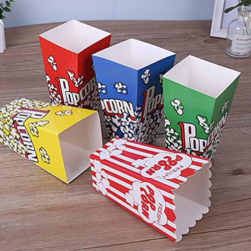 Cabilock Kids Snack Contêiner Mini Gift Box 100pcs papel caixas de comida caixas de pipoca dobráveis ​​descartáveis ​​caixas de embalagem