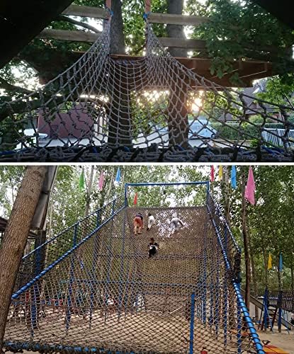 Wanromjun Kids Anti queda de rede de escalada, Proteção pesada Proteção da varanda Bapada escada de nylon Rede de corda de segurança, conjuntos de redes de giro da rede de carga ao ar livre para redação de malha de decoração de quintais
