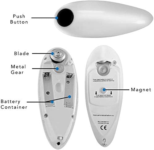 Portátil One Touch Electric Lan Can Tin+ Jarra de garrafa Free Grip Mate Abridor de bateria operada com as mãos livres para