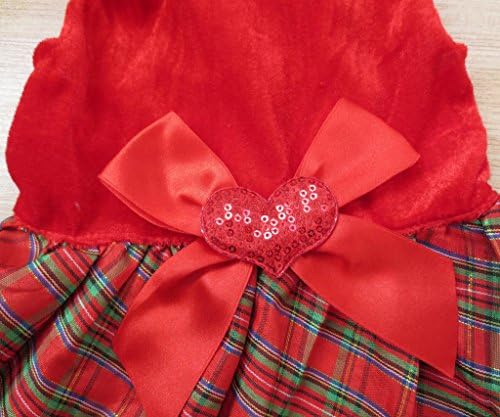 Tangpan Bow-Knot Christmas Costume de pet-skirt Skirt Roupos de cachorro vestido Papai Noel Tamanho XS