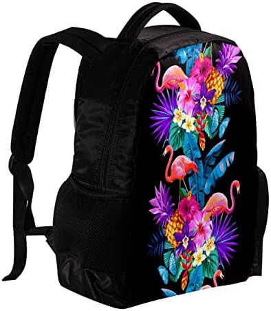 Mochila VBFOFBV para mulheres Laptop Daypack Backpack Bolsa casual, Flor Tropical Folhas Flamingo