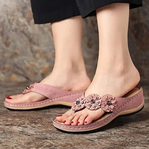 Flippers para mulheres Moda Padrão de Flor Sandals de verão Arco de verão Apoie slides ortopédicos sandálias chinelos