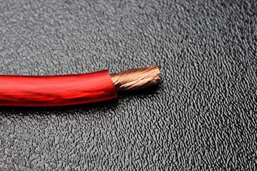 Fio de calibre 4 50 pés vermelho 50 pés superflex preto 10pcs cobre 5/16 anel de anel