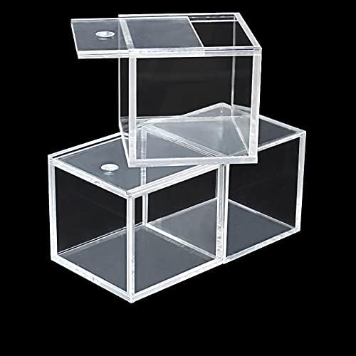 Caixa de armazenamento de acrílico de Anncus quadrado de desktop de plástico transparente simples com lã de tampa