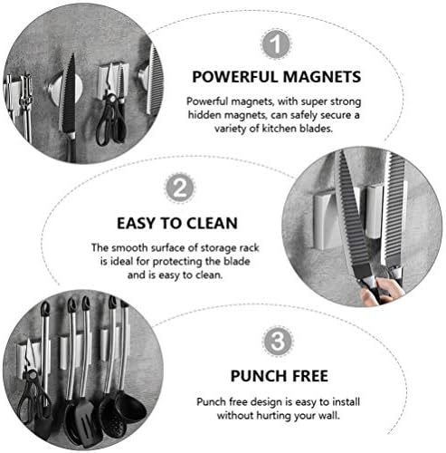 Facas de faca de faca de faca de faca de faca de aço inoxidável Hemotão Kitchen Suporte de faca magnética Rack de cozinha do utensílio