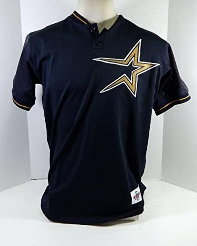 1997-99 Houston Astros 79 Jogo usou a camisa da marinha Plate Removed 44 136 - Jogo usado MLB Jerseys
