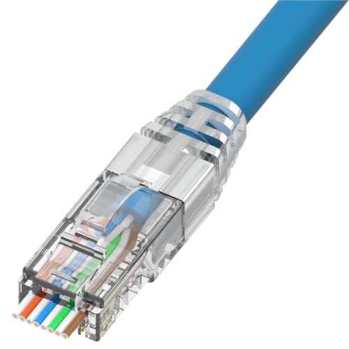 NBG LAN 2 peças CAT6 RJ45 Conexão de plugue modular de extremidade com bota com ouro banhado 50U '8p8c para 23-24 AWG Wire OD 1.0-1.1mt