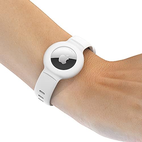 Poivy Silicone Watch Bands compatíveis com Apple Airtags, casos de proteção cobrem para o localizador anti-perdido de Airtags GPS, fácil de anexar para criança, garoto, crianças, filhos,
